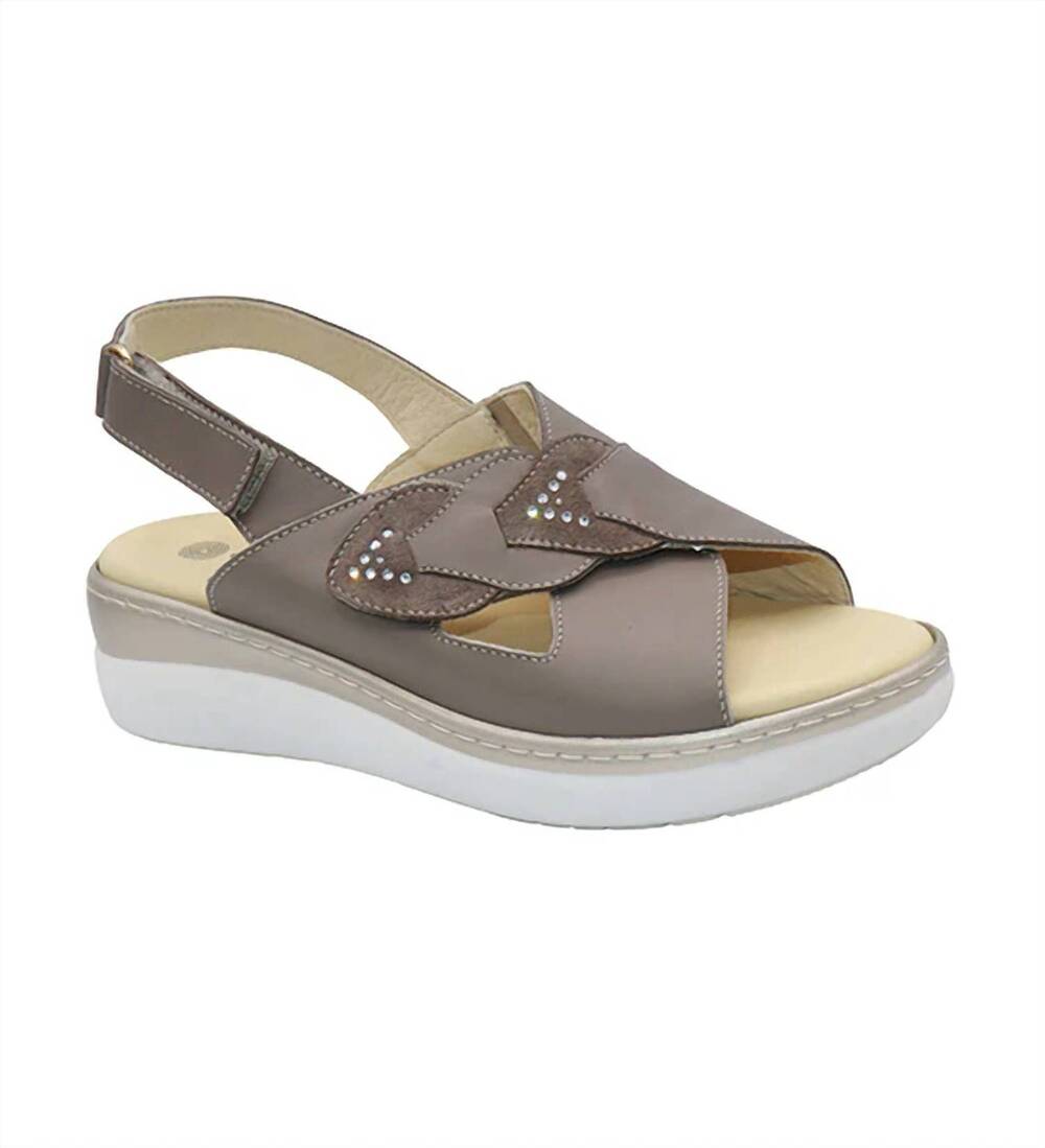 NEW LAPLUME women's orchid sandal in taupe